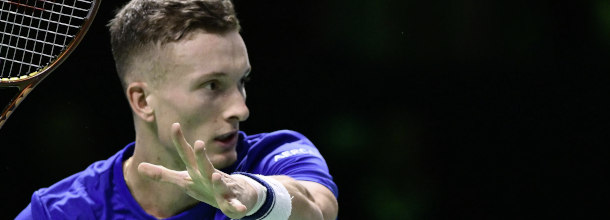 Czech tennis star Jiri Lehecka in action on the ATP Tour