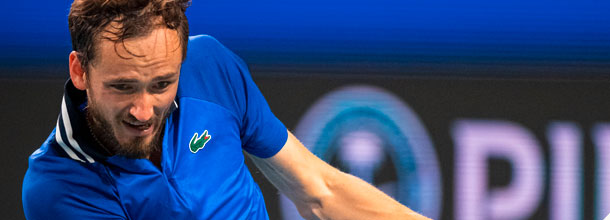 Russian tennis star Daniil Medvedev in action on the ATP Tour