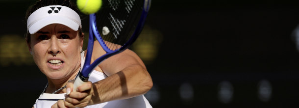 Czech tennis star Linda Noskova in action at the Wimbledon tennis grand slam